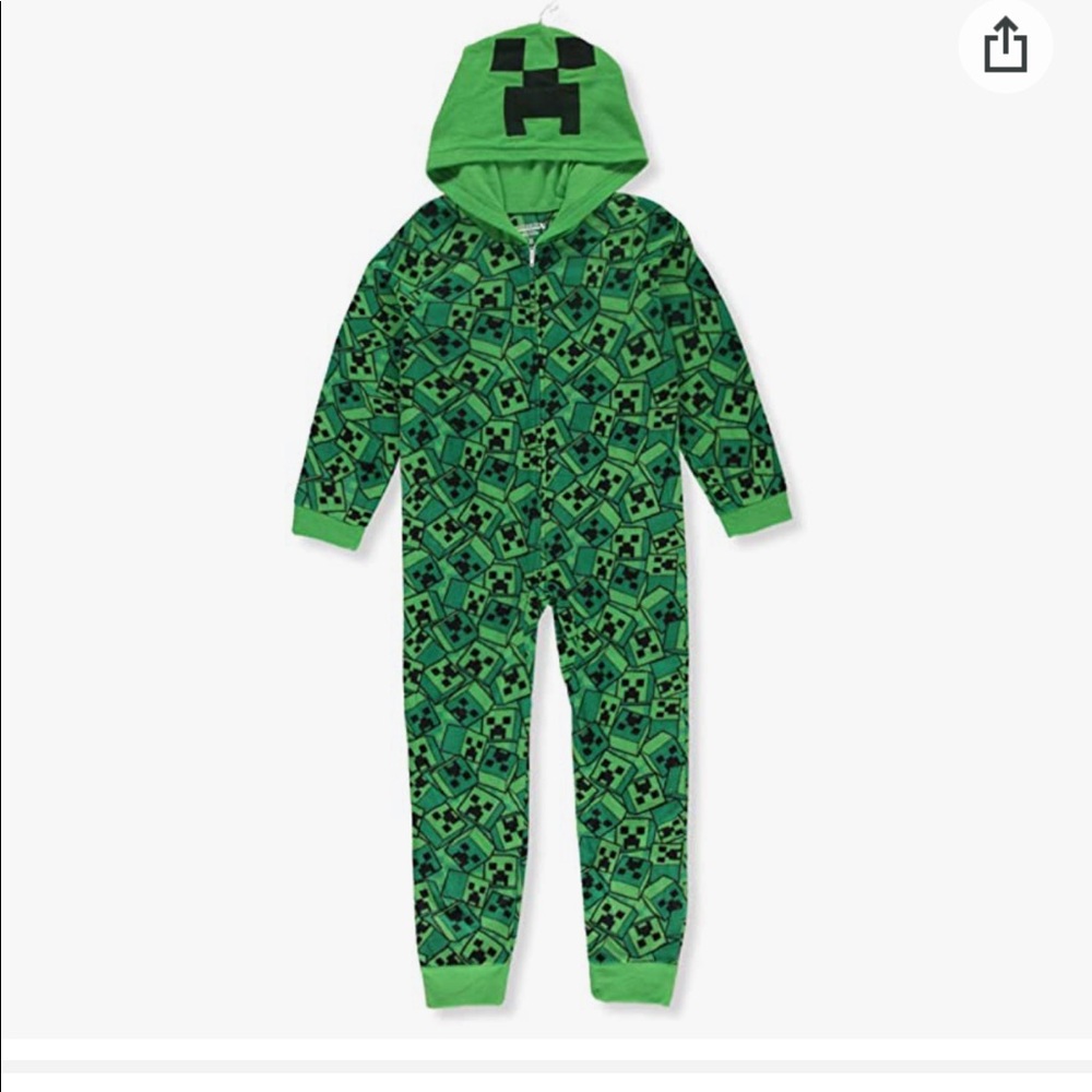 Minecraft Boys' Hooded Union Suit (onesie pjs)